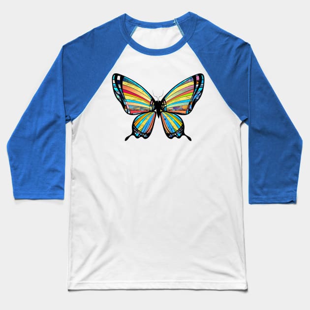 Chic Artistic Butterfly Artwork Baseball T-Shirt by Nisuris Art